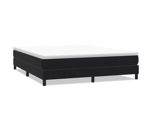 Cama box spring sin colchón cuero sintético negro 180x210 cm