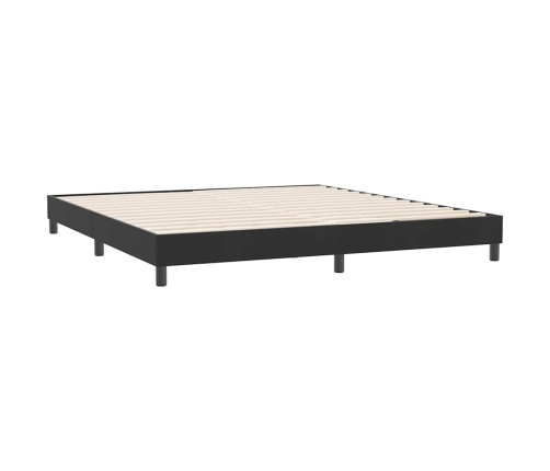 Cama box spring sin colchón cuero sintético negro 180x210 cm