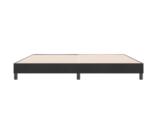 Cama box spring sin colchón cuero sintético negro 180x210 cm