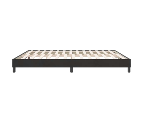 Cama box spring sin colchón cuero sintético negro 180x210 cm