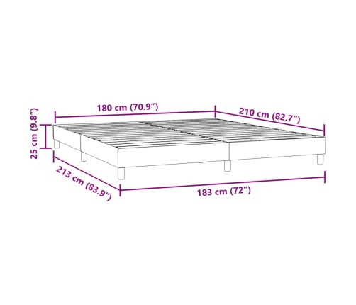 Cama box spring sin colchón cuero sintético negro 180x210 cm