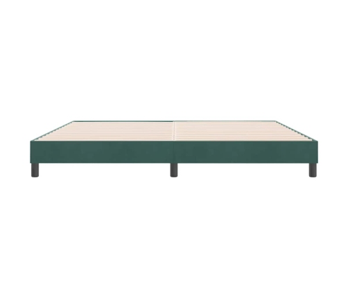 Cama box spring sin colchón terciopelo verde oscuro 180x210 cm