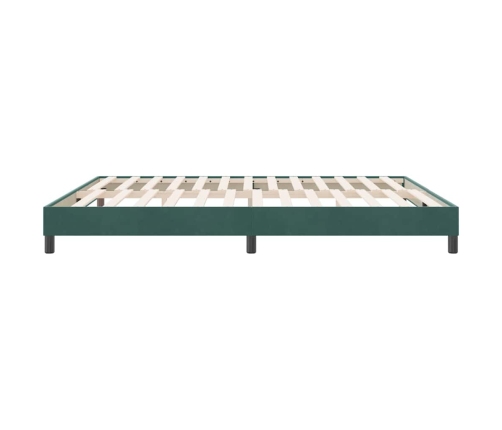 Cama box spring sin colchón terciopelo verde oscuro 180x210 cm