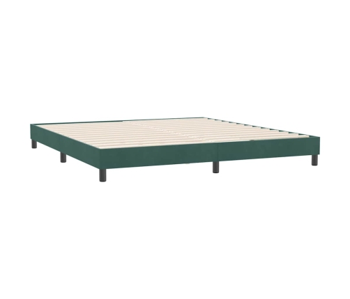 Cama box spring sin colchón terciopelo verde oscuro 180x210 cm