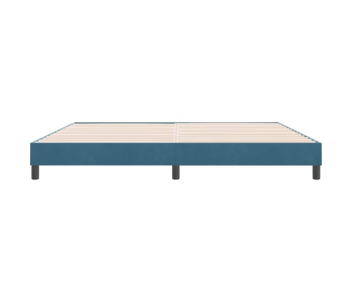 Cama box spring sin colchón terciopelo azul oscuro 180x210 cm