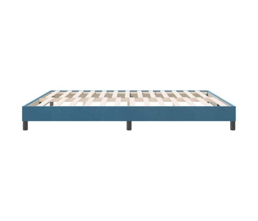 Cama box spring sin colchón terciopelo azul oscuro 180x210 cm