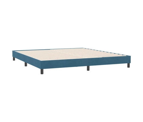 Cama box spring sin colchón terciopelo azul oscuro 180x210 cm