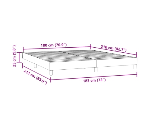 Cama box spring sin colchón terciopelo azul oscuro 180x210 cm