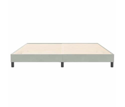 Cama box spring sin colchón terciopelo gris claro 200x210 cm