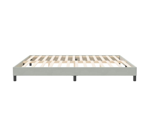 Cama box spring sin colchón terciopelo gris claro 200x210 cm