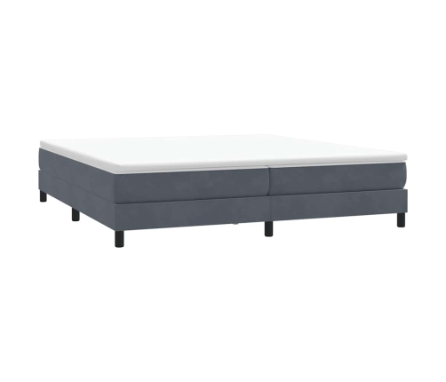 Cama box spring sin colchón gris oscuro terciopelo 200x210 cm