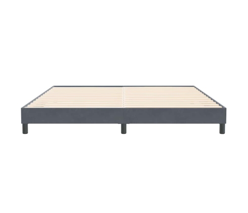 Cama box spring sin colchón gris oscuro terciopelo 200x210 cm