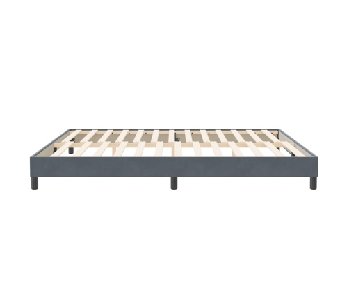 Cama box spring sin colchón gris oscuro terciopelo 200x210 cm