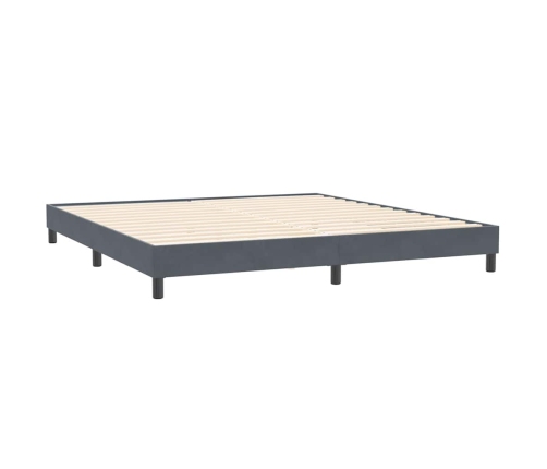 Cama box spring sin colchón gris oscuro terciopelo 200x210 cm