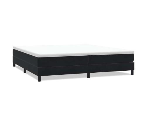 Cama box spring sin colchón negro terciopelo 200x210 cm