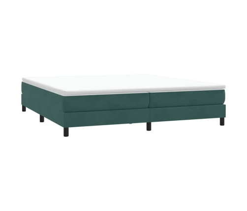 Cama box spring sin colchón verde oscuro terciopelo 200x210 cm