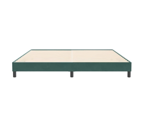 Cama box spring sin colchón verde oscuro terciopelo 200x210 cm