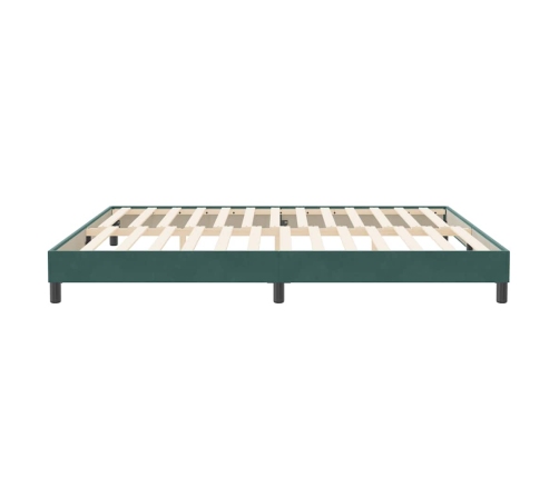 Cama box spring sin colchón verde oscuro terciopelo 200x210 cm