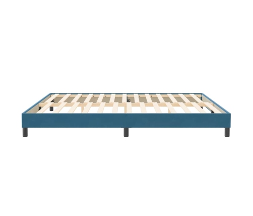 Cama box spring sin colchón azul oscuro terciopelo 200x210 cm