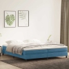 Cama box spring sin colchón azul oscuro terciopelo 200x210 cm