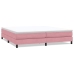 Cama box spring sin colchón rosa terciopelo 200x210 cm