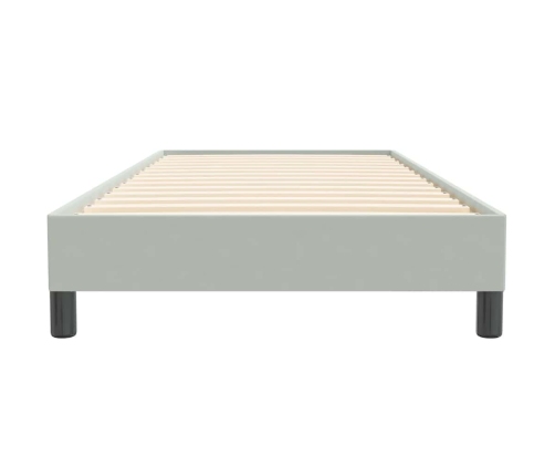 Cama box spring sin colchón gris claro terciopelo 80x220 cm