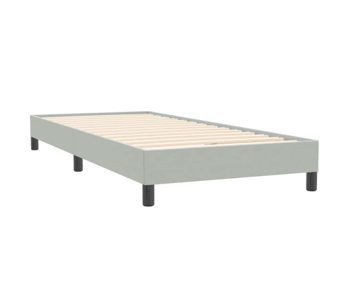 Cama box spring sin colchón gris claro terciopelo 80x220 cm