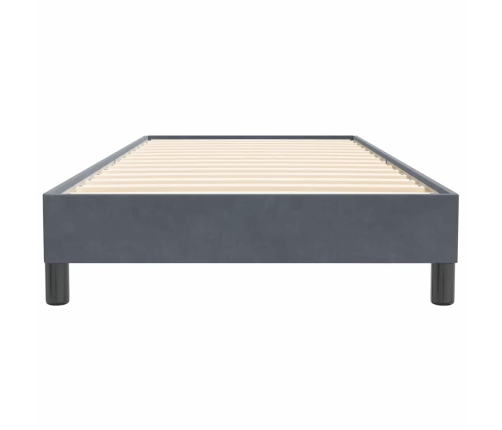 Cama box spring sin colchón gris oscuro terciopelo 80x220 cm