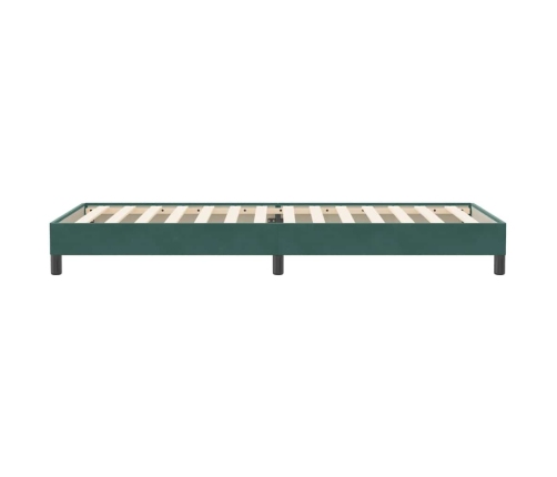 Cama box spring sin colchón verde oscuro terciopelo 80x220 cm