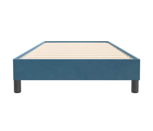 Cama box spring sin colchón azul oscuro terciopelo 80x220 cm