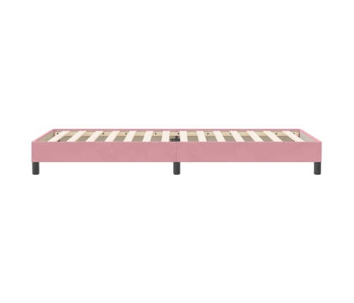 Cama box spring sin colchón rosa terciopelo 80x220 cm