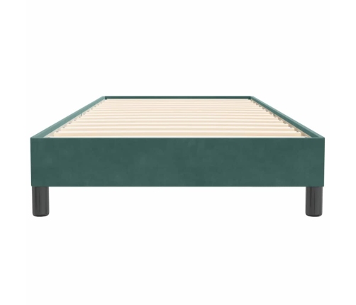 Cama box spring sin colchón verde oscuro terciopelo 90x220 cm