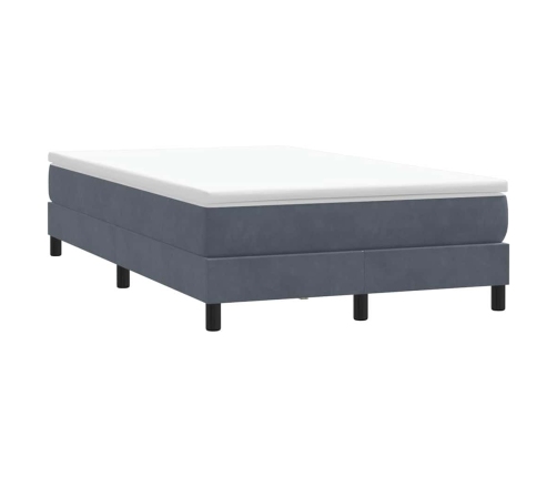 Cama box spring sin colchón gris oscuro terciopelo 120x220 cm