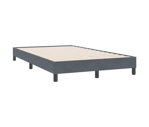 Cama box spring sin colchón gris oscuro terciopelo 120x220 cm