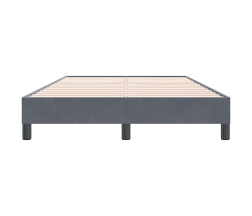 Cama box spring sin colchón gris oscuro terciopelo 120x220 cm