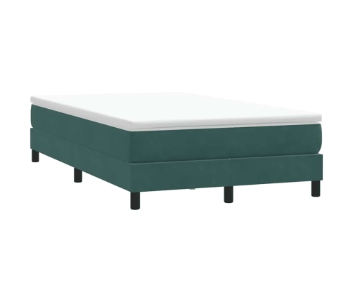 Cama box spring sin colchón verde oscuro terciopelo 120x220 cm