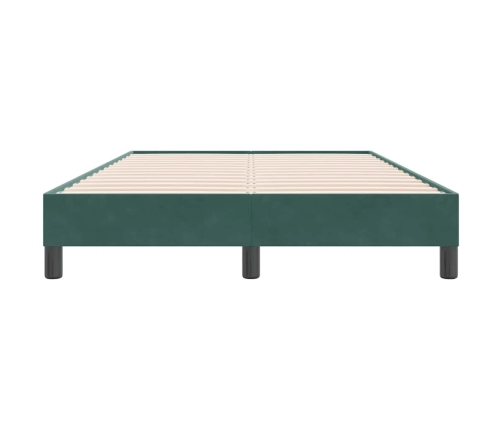 Cama box spring sin colchón verde oscuro terciopelo 120x220 cm