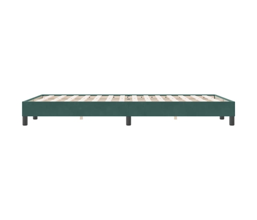 Cama box spring sin colchón verde oscuro terciopelo 120x220 cm