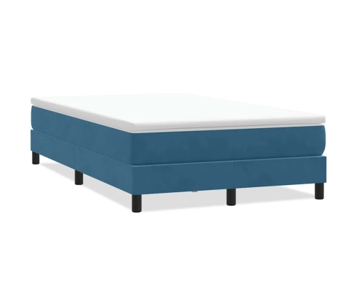 Cama box spring sin colchón azul oscuro terciopelo 120x220 cm