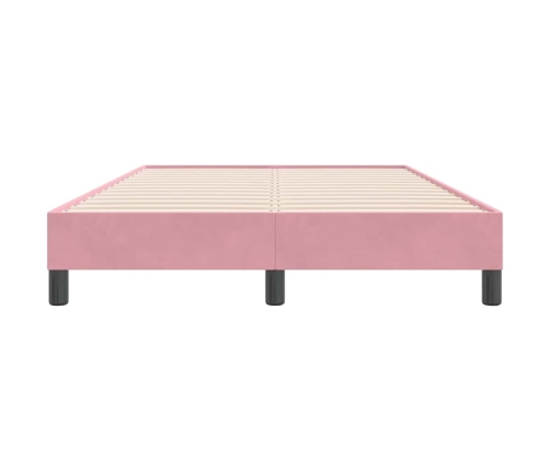 Cama box spring sin colchón rosa terciopelo 120x220 cm