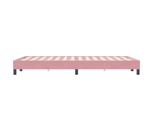 Cama box spring sin colchón rosa terciopelo 120x220 cm