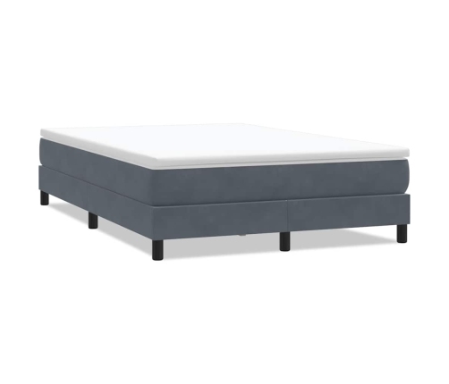 Cama box spring sin colchón gris oscuro terciopelo 140x220 cm