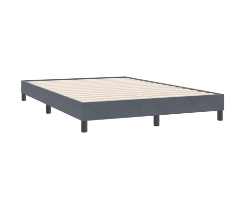 Cama box spring sin colchón gris oscuro terciopelo 140x220 cm