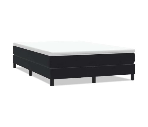 Cama box spring sin colchón negro terciopelo 140x220 cm