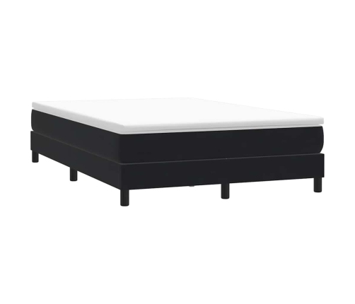 Cama box spring sin colchón negro terciopelo 140x220 cm