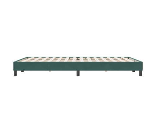 Cama box spring sin colchón verde oscuro terciopelo 140x220 cm