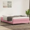 Cama box spring sin colchón rosa terciopelo 140x220 cm