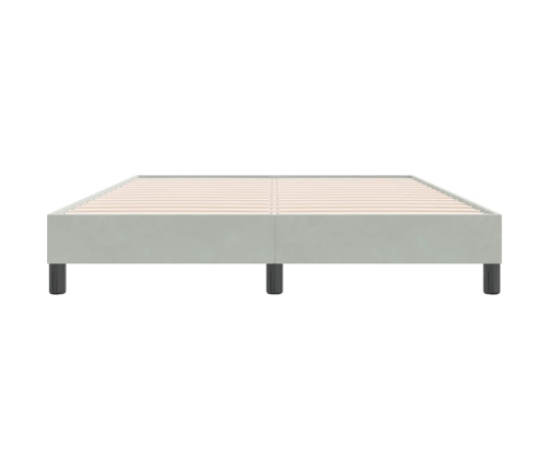 Cama box spring sin colchón gris claro terciopelo 160x220 cm