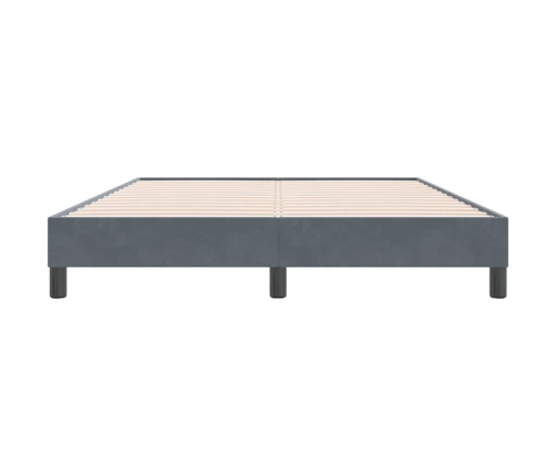 Cama box spring sin colchón gris oscuro terciopelo 160x220 cm