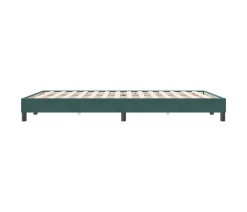 Cama box spring sin colchón verde oscuro terciopelo 160x220 cm